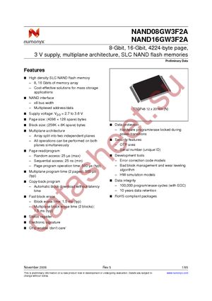 NAND16GW3F2AN6E datasheet  